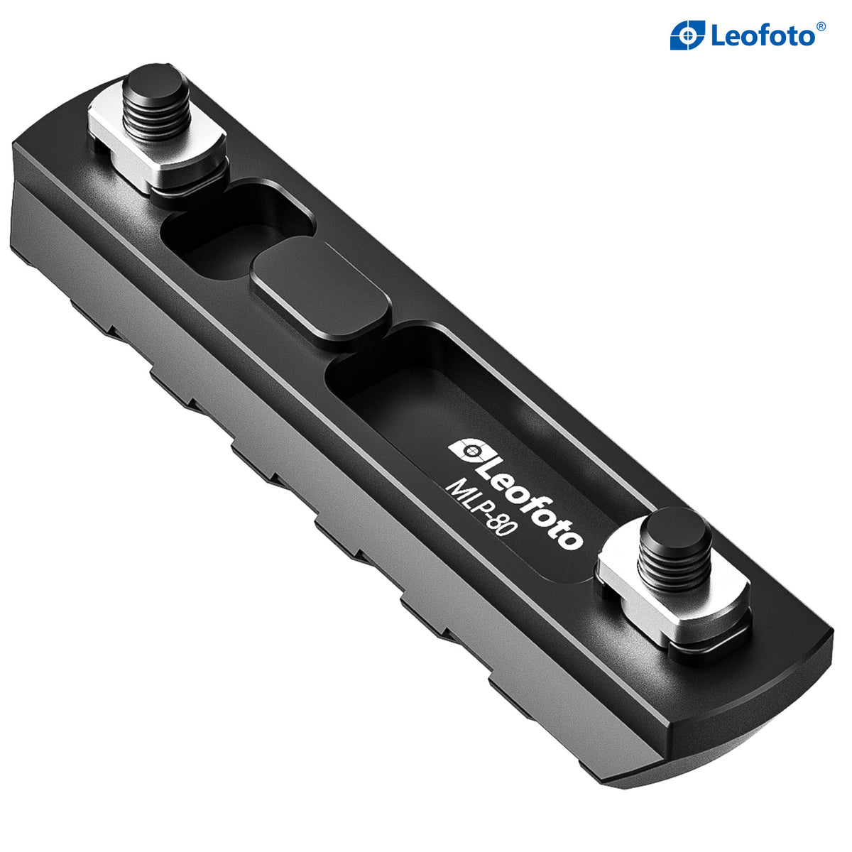 Back view of the Leofoto MLP-80 M-LOK to Picatinny rail showing the mounting interface