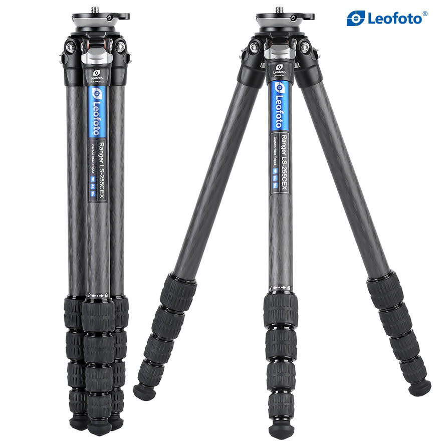Leofoto LS-255CEX Tripod showing a lightweight carbon design ideal for hunters and shooters in the field.