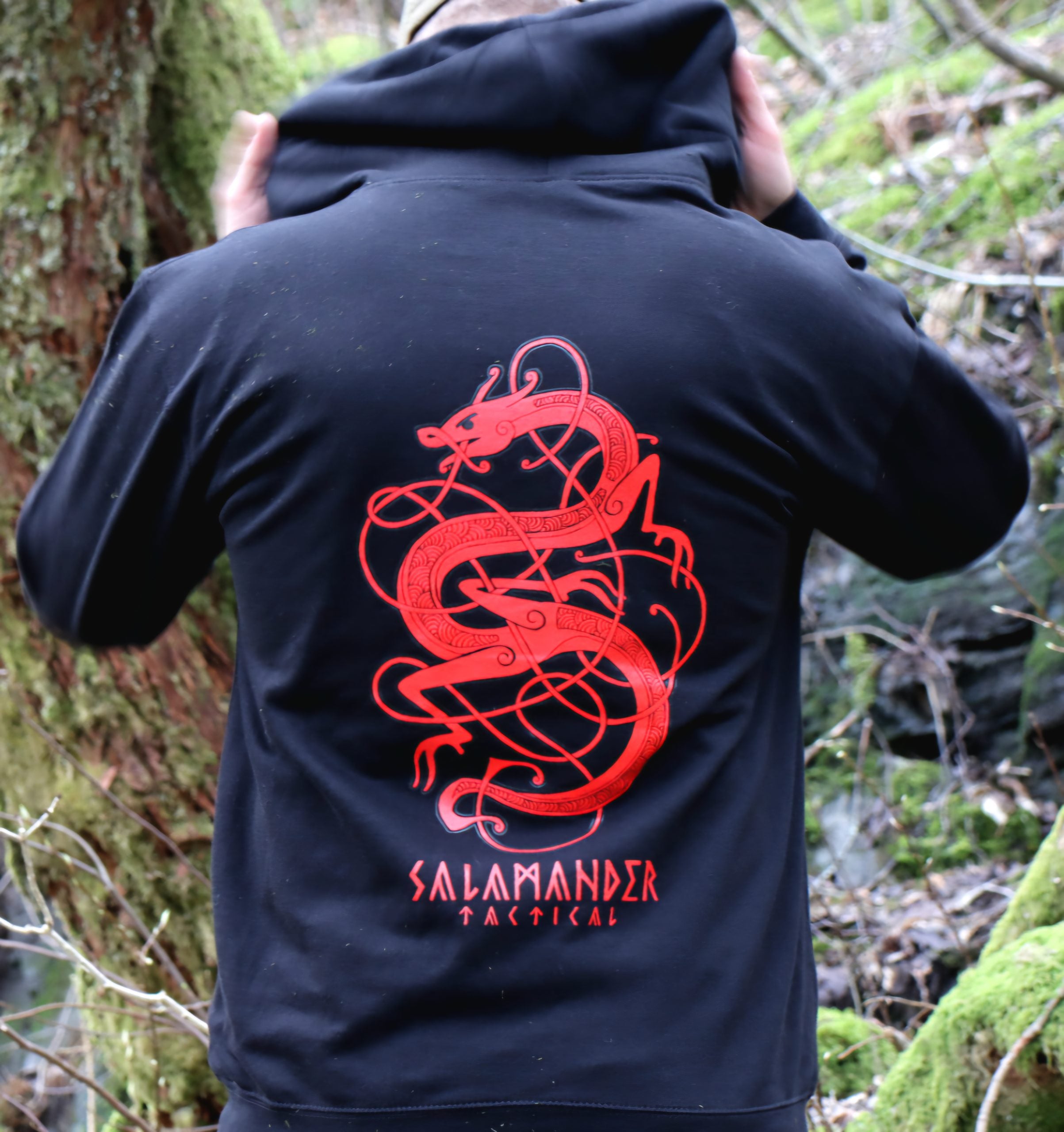 Тактична толстовка Salamander чорно-червона