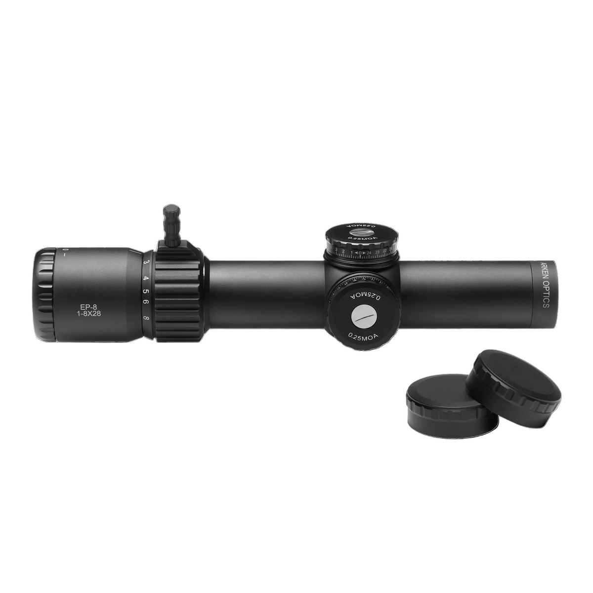 Arken EP8 1-8x28 FFP LPVO with Flip-It lens covers