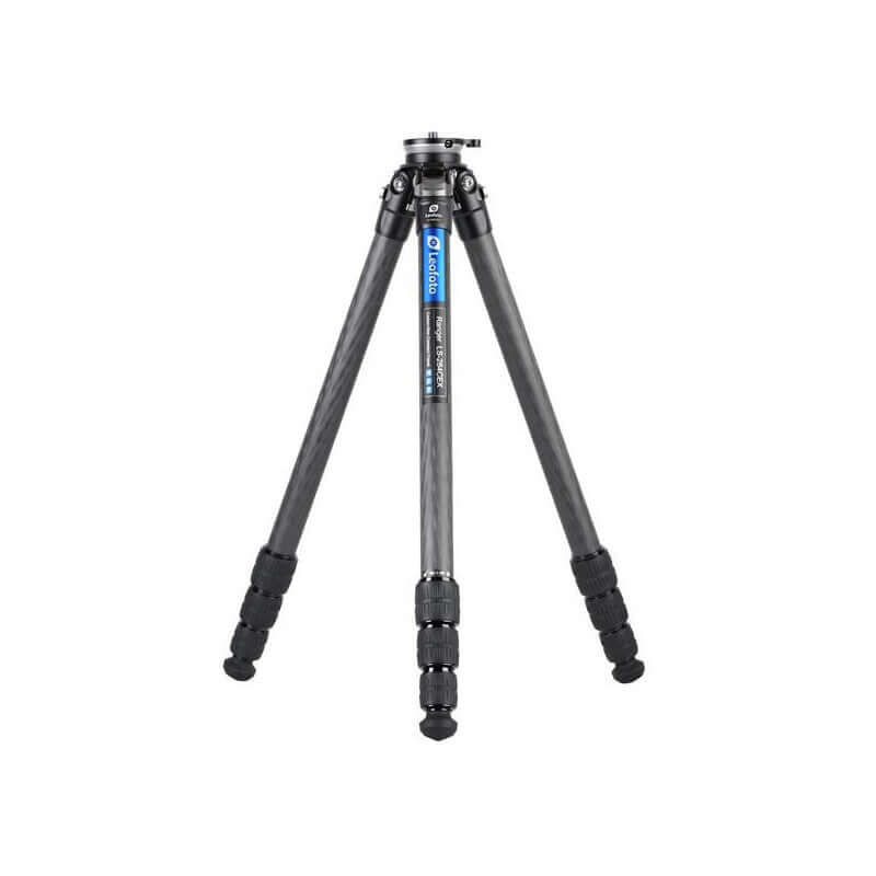 Leofoto Ranger LS-284CEX carbon tripod, front view with all three legs extended.