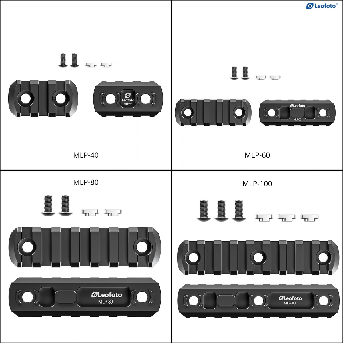 Leofoto MLP Series M-LOK to Picatinny rails in all four available lengths