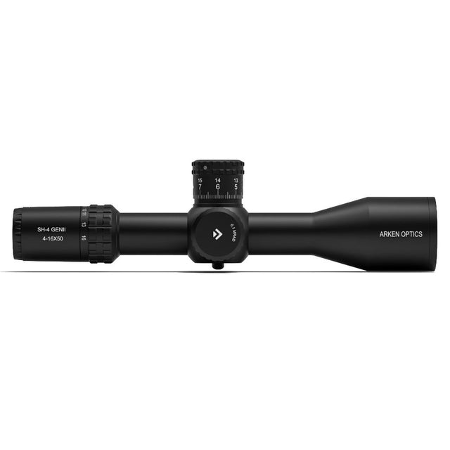 Arken EPL4 4-16x44 FFP MIL Rifle Scope showing side view, designed for hunters with high-quality optics.