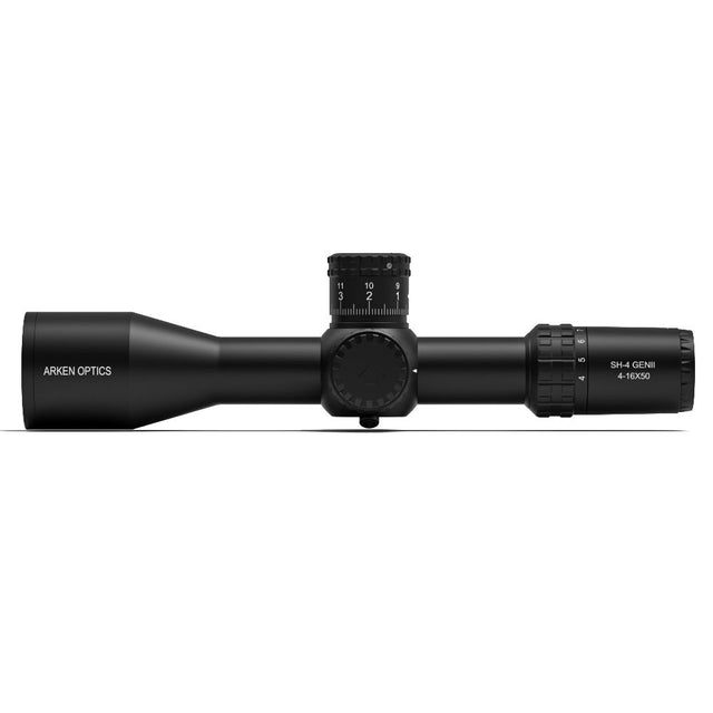 Arken EPL4 4-16x44 FFP MIL Rifle Scope showcasing a sleek design and precise optics for hunters.
