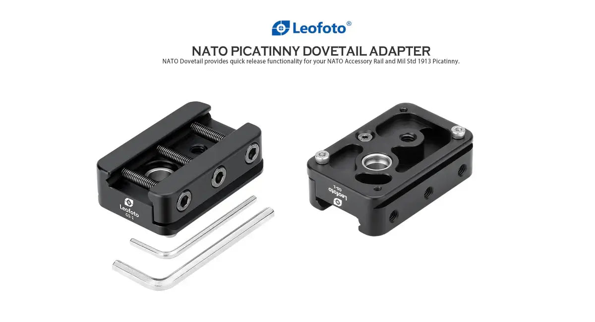 Кріплення Leofoto GS-1 NATO-DVTL Picatinny | Затискач QR-тиск, сумісний з Arca