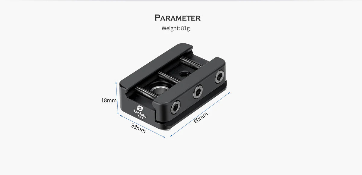 Leofoto GS-1 NATO-DVTL Picatinny Mount | Arca Compatible QR Clamp