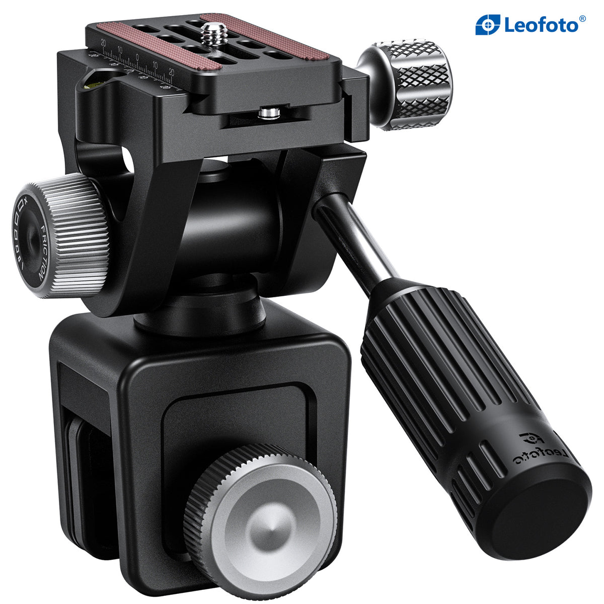 Rear view of the Leofoto WN-01 + SW-02 showing the window clamp tightening knob and head controls.