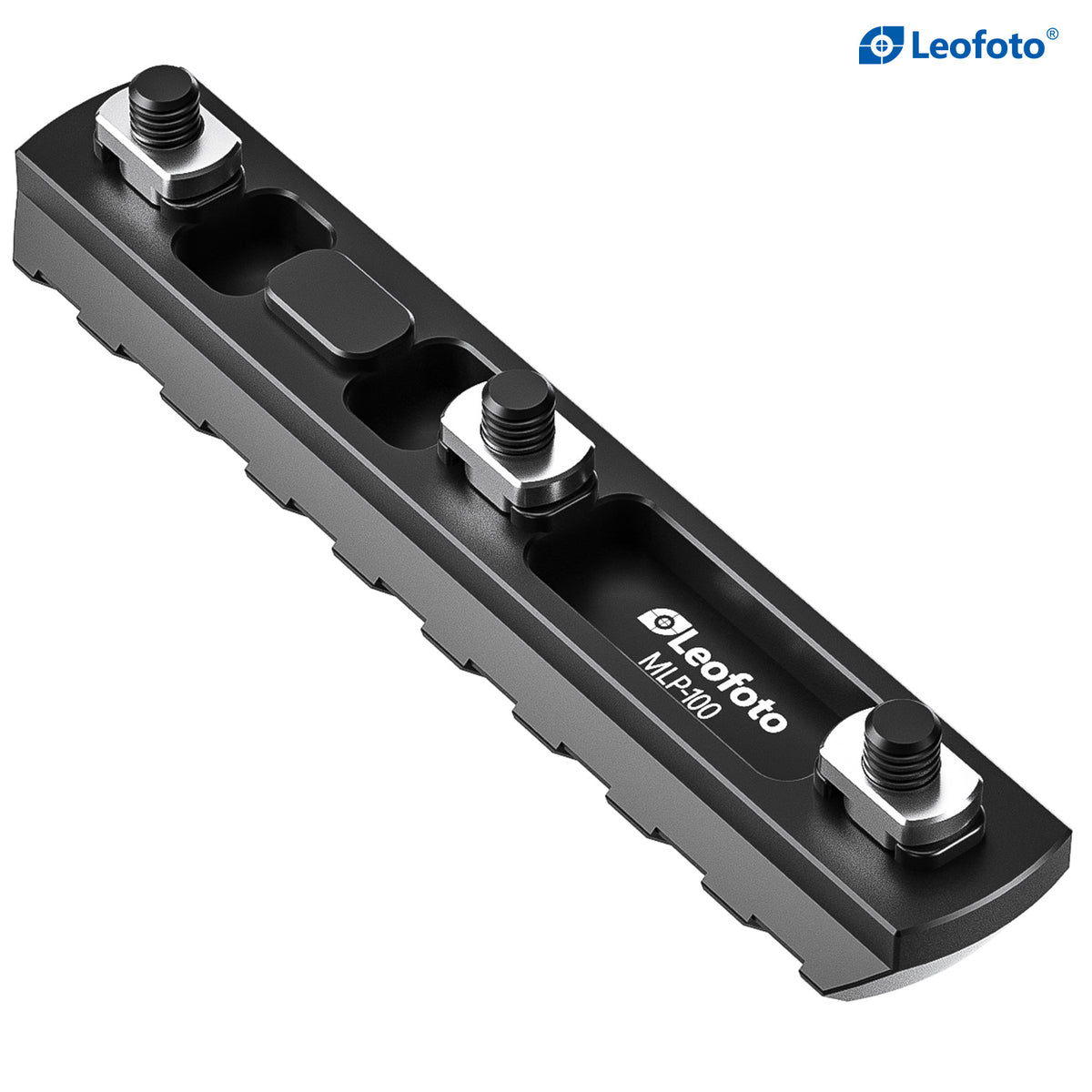 Back view of the Leofoto MLP-100 M-LOK to Picatinny rail showing the mounting interface