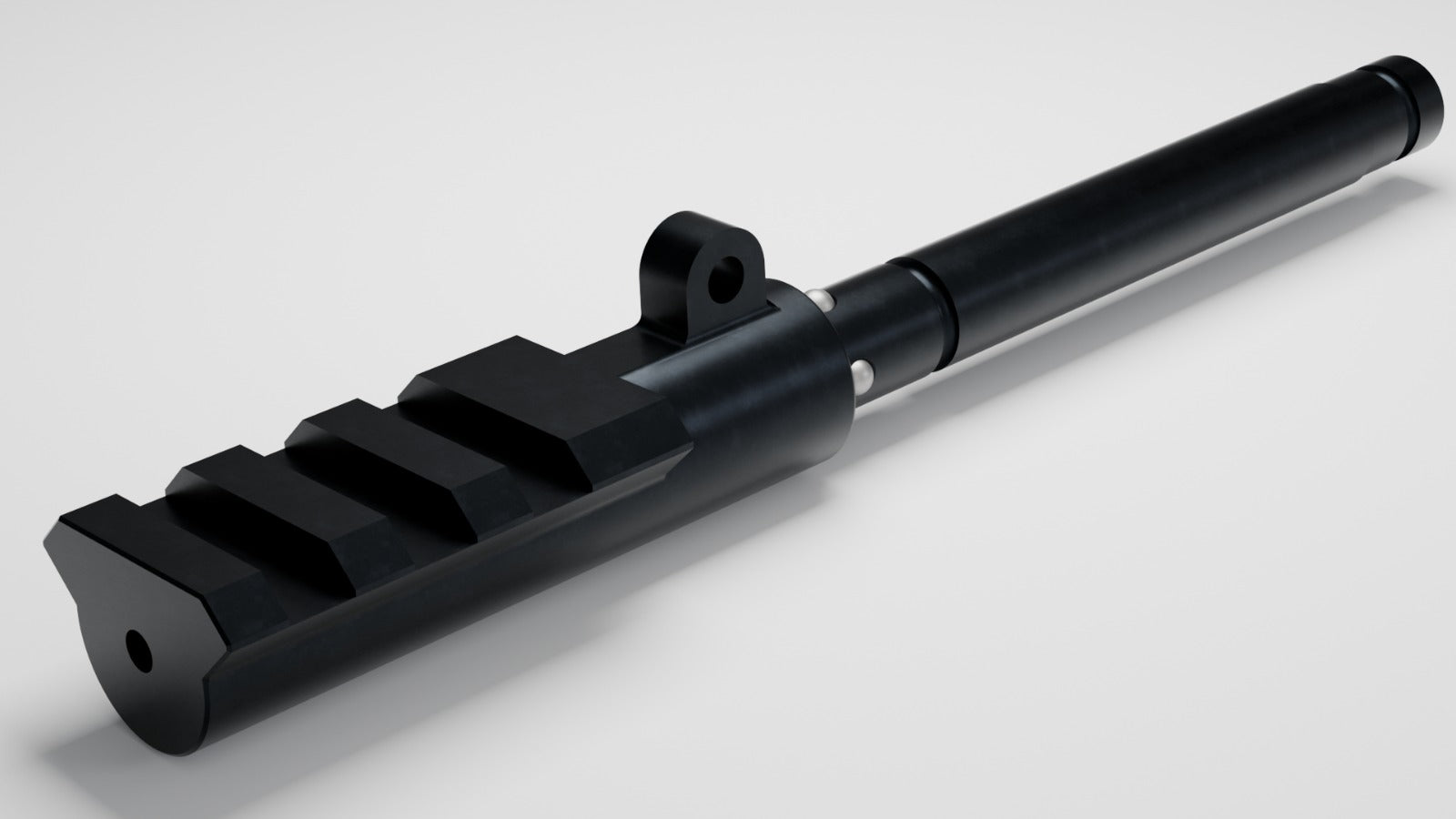 Picatinny adapter for Sauer 404/505 showcasing a sleek black design ideal for enhancing rifle functionality.